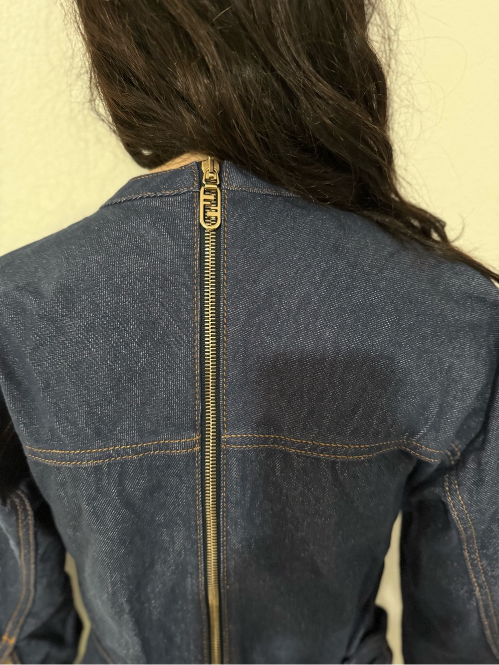 Fendi Dark Blue Denim Crew-Neck Belted Mini Dress - Picture 9 of 13